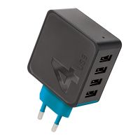 Forever TC-04  4 x USB Oplader - 4,8 A - Sort 