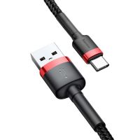 Baseus Cafule Kabel USB til USB-C - 2A - 3 Meter - Rød, Sort