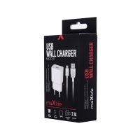 maXlife Hurtig Oplader og USB-C Kabel 2.1A - Hvid 