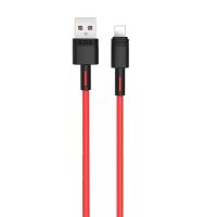XO NB-Q166 - Kabel i Soft Silicone - USB - Lightning - 1 meter - Rød 