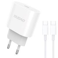DUDAO A8SEUC Adapter 1xUSB-C  & USB-C til USB-C Kabel - 1 Meter - PD20W - Hvid