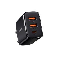 Baseus Compact Fast Charger 1x USB-C 2x USB - PD 30W - Sort