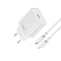 XO CE15 - USB-C - 20W - Med USB-C til Lightning kabel - Hvid