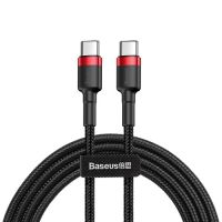 Baseus Cafule Kabel USB-C til USB-C - 60W - 2 Meter - Rød, Sort