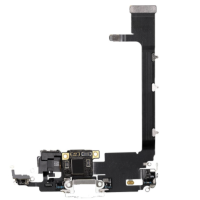 iPhone 11 Pro Max - Lade dock og mikrofon m/Chip-Board (Original) - Hvid/Sølv