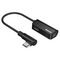 Baseus L45 Adapter USB-C til USB-C/jack - Sort