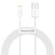 Baseus Superior Series Fast Charging Data Kabel USB til Lightning - 2 Meter - Hvid