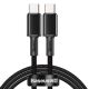Baseus High Density Braided Fast Charging Data Kabel USB-C - USB-C - 100 W - 1 Meter - Sort