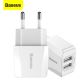 Baseus oplader Mini Dual USB 2 - Port