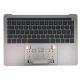 Topcase med Keyboard & Touch Bar (Dansk version) - MacBook Pro A1706 (Original) - Enhed m/ backlight - Space Gray