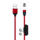 XO-NB128 3in1 Lightning, USB-C, Micro Kabel - 2.4A - 1 Meter - Rød