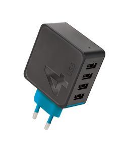 Forever TC-04  4 x USB Oplader - 4,8 A - Sort 