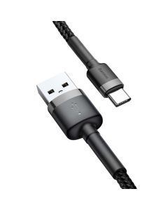 Baseus Cafule Kabel USB til USB-C - 2A - 2 Meter - Grå, Sort