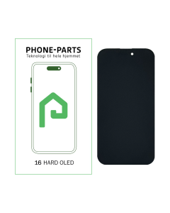 iPhone 16 skærm - inkl. tape - HARD OLED (PP)