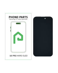 iPhone 16 Pro skærm - inkl. tape - HARD OLED 60 hz (PP)