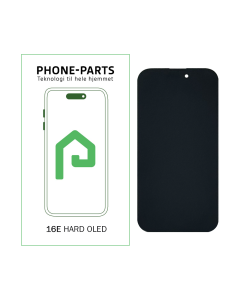 iPhone 16E skærm - inkl. tape - HARD OLED (PP)