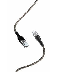 XO NB-Q158 - Kabel med LED lys - USB - USB-C - 1 meter - Grå 