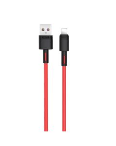 XO NB-Q166 - Kabel i Soft Silicone - USB - Lightning - 1 meter - Rød 