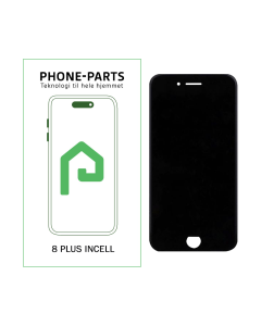iPhone 8 Plus skærm - inkl. tape - Premium Incell LCD (PP) - Sort
