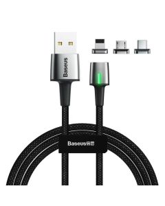 Baseus Zinc magnetic Kabel sæt Lightning/USB-C/Mikro - 2 Meter - Sort