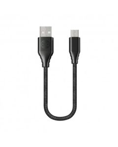 Forever Core Fast Charge Sync USB MicroUSB Kabel - 3A - 0,2 Meter - Sort