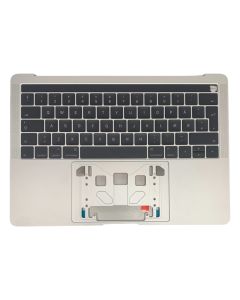 Topcase med Keyboard & Touch Bar (Dansk version) - MacBook Pro A1706 (Original) - Enhed m/ backlight - Silver