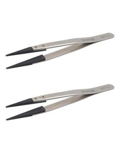 2 stk Pincet - Lige m/plastk spids (Professionel)