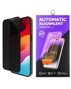 Privacy Heldækkende Skærmbeskyttelse med applikator (9D) - iPhone 14