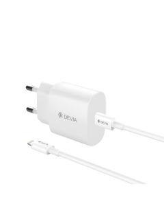Devia Rocket - USB-C - 20W - Med USB-C til Lightning kabel - Hvid